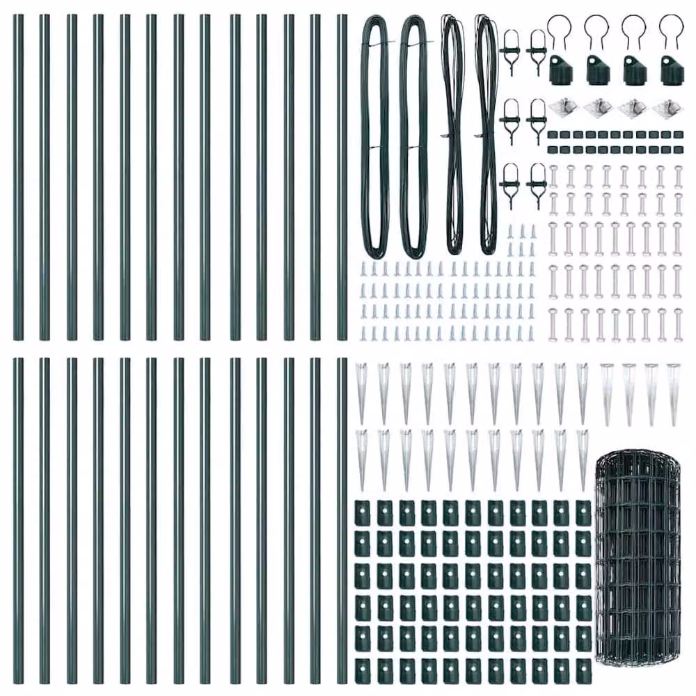 Berkfield Home Green Euro Fence with 13 Spike Posts, Galvanised Steel, 0.4 x 50 m – 4