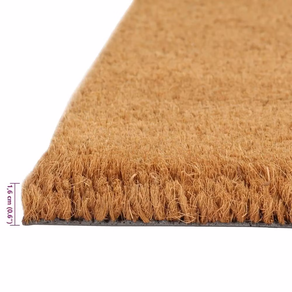 Berkfield Home Brown Coir and PVC Rectangular Door Mat, W: 80 cm, D: 50 cm – 3