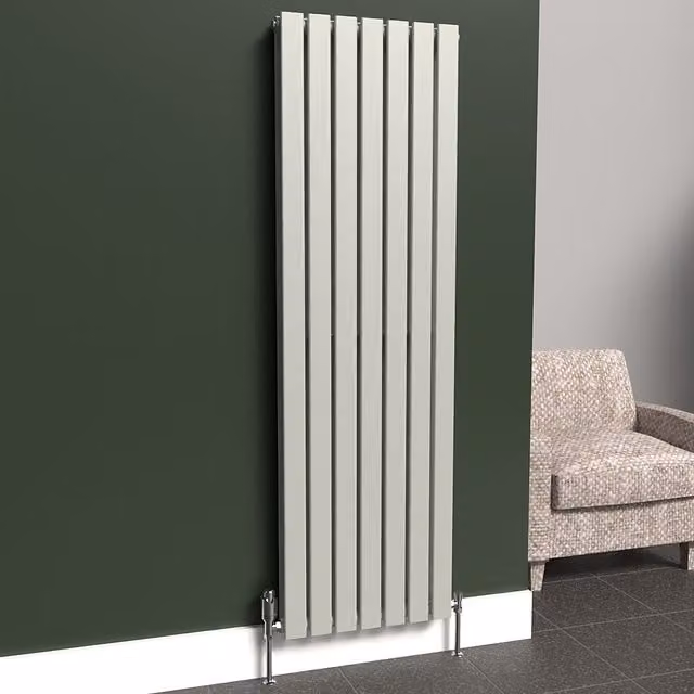 Lux Heat Flat Coloured Vertical Radiator in Dove Grey, H 160 cm x W 49 cm