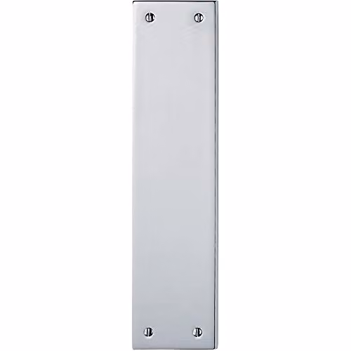 Loops Plain Victorian Door Finger Plate in Polished Chrome, W: 29.8 cm, H: 7.3 cm