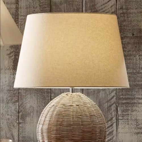 Pacific Lifestyle Ruma Coastal Natural Cream Tapered Cone Lamp Shade in Beige, Diameter: 25.4 cm – 3