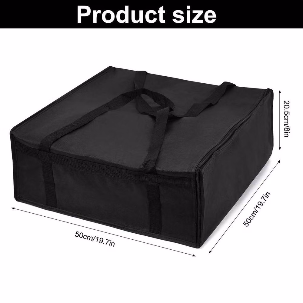 NESTLUNE Fully Thermal Insulated Pizza Delivery Bag in Black, W/D/H: 50.8 x 20.32 x 20.32 cm – 2