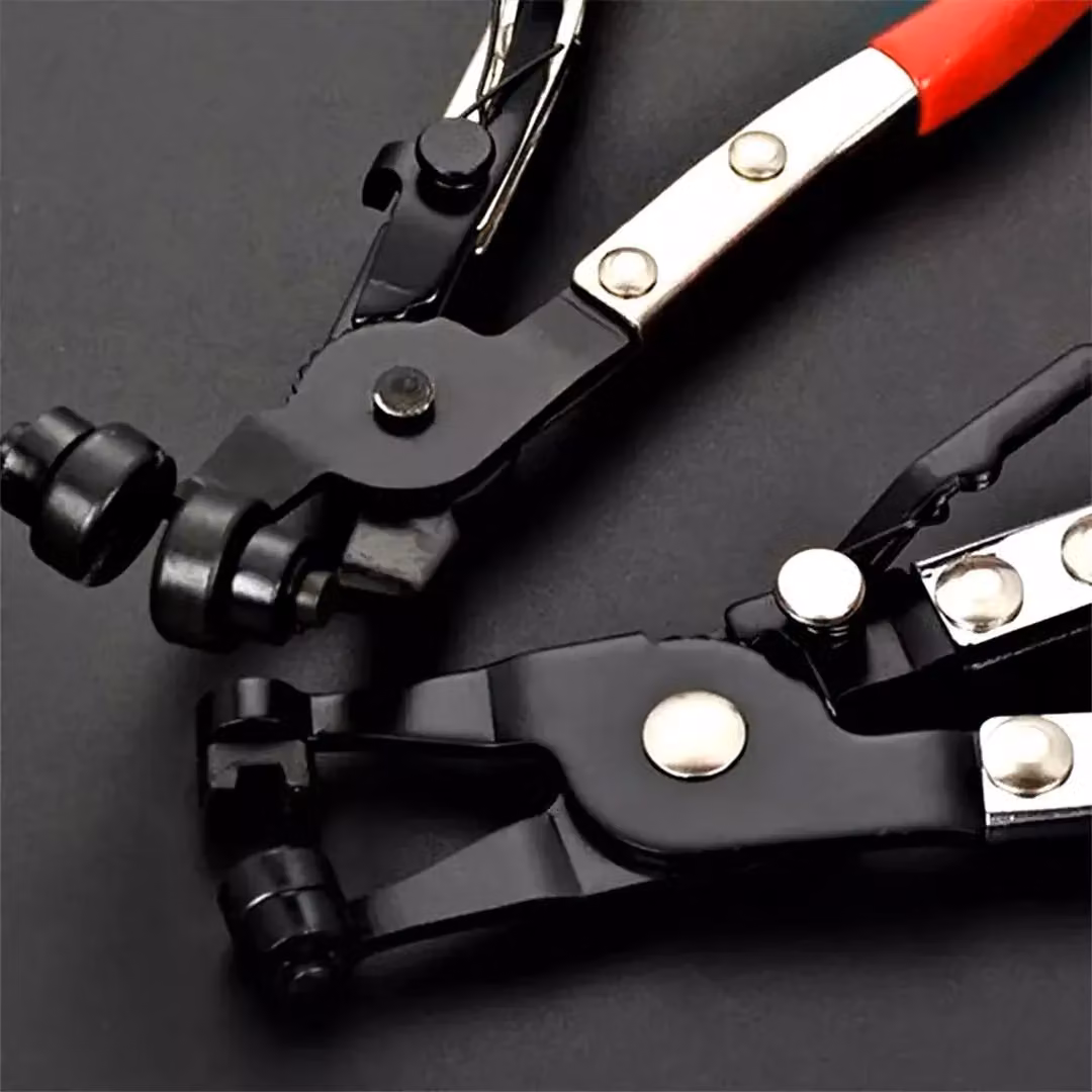 Hinsinc Red Automotive Hose Clamp Pliers with Swivel and Flat Angled Jaws – 6