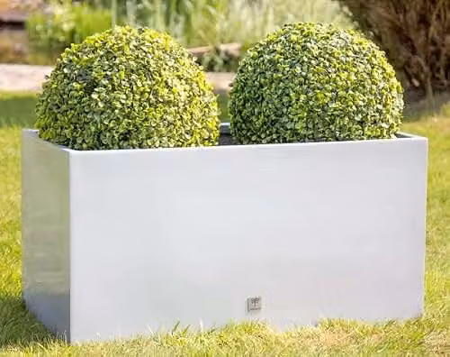 Primrose White Gloss Fibreglass Trough Planter