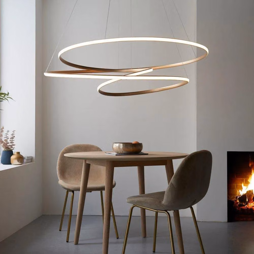 Netlighting IMOLA Dimmable Modern LED Pendant Ceiling Light in White and Gold/Brass – 2