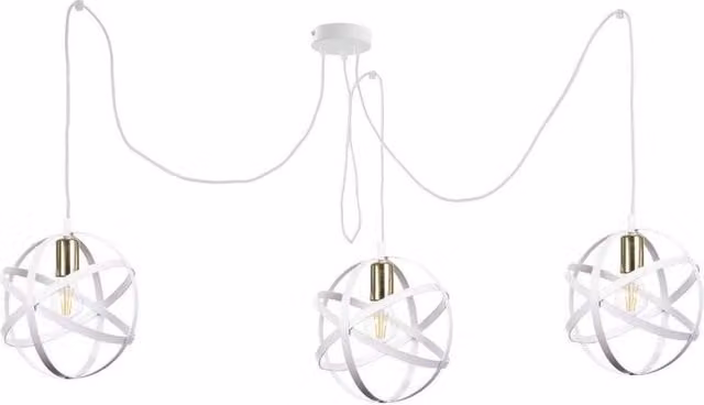 Netlighting Pola Cluster Pendant Ceiling Light in White and Gold with 3x E27 Sockets
