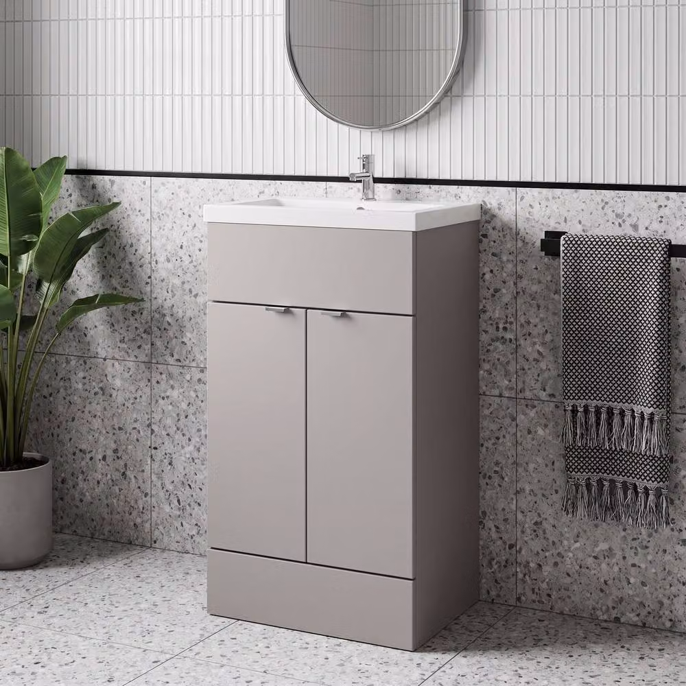 Balterley Alrewas Contemporary 2 Door Floor Standing Vanity Basin Unit in Grey – 2