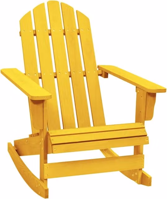 Berkfield Home Adirondack Rocking Chair in Yellow Solid Wood