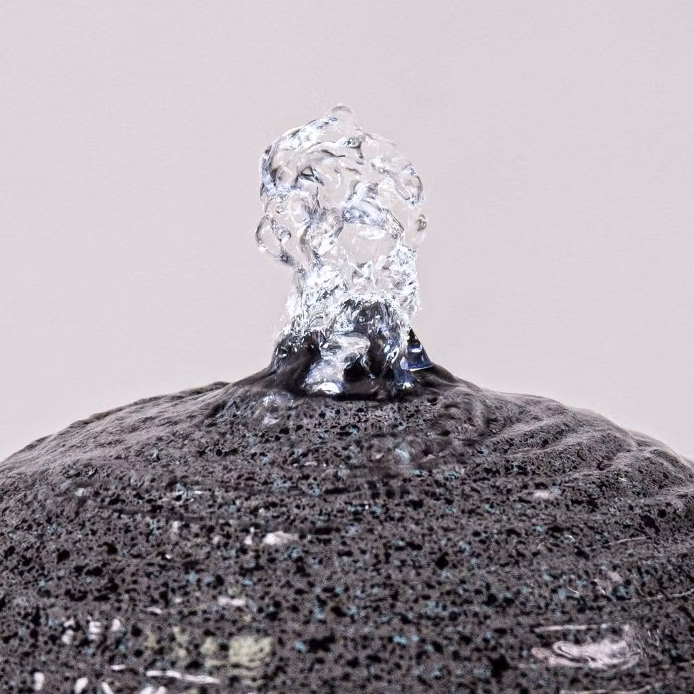Primrose Padova Polyresin Ripple Effect Sphere Water Feature with Lights, Dark Grey, Height: 41 cm – 2
