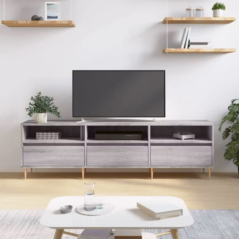 Berkfield Home Grey Sonoma TV Cabinet, W: 150 cm, D: 30 cm, H: 44.5 cm – 2