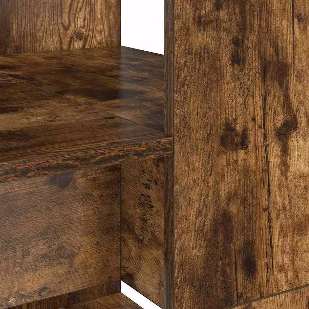 Berkfield Home Writing Desk with Storage in Smoked Oak Brown, W/D/H: 113 x 54 x 120 cm – 6