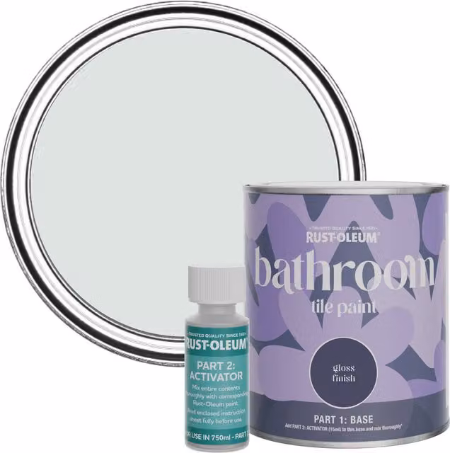 Rust-Oleum Bathroom Tile Paint in Gloss Finish, Library Grey, 750ml