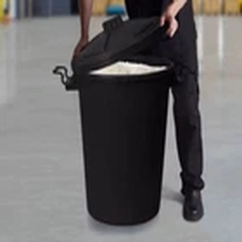 VOGREX Black 50L Plastic Garden Trash Can with Flip Lid – 3