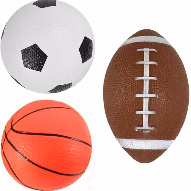 MantraRaj Pack of 3 Multicolour and White PVC Sports Balls including Football, Rugby and Basketball