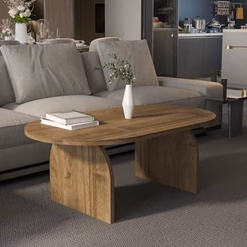 DECOROTIKA Mono Rectangular Coffee Table in Brown, W/D/H: 120 x 60 x 43 cm – 1