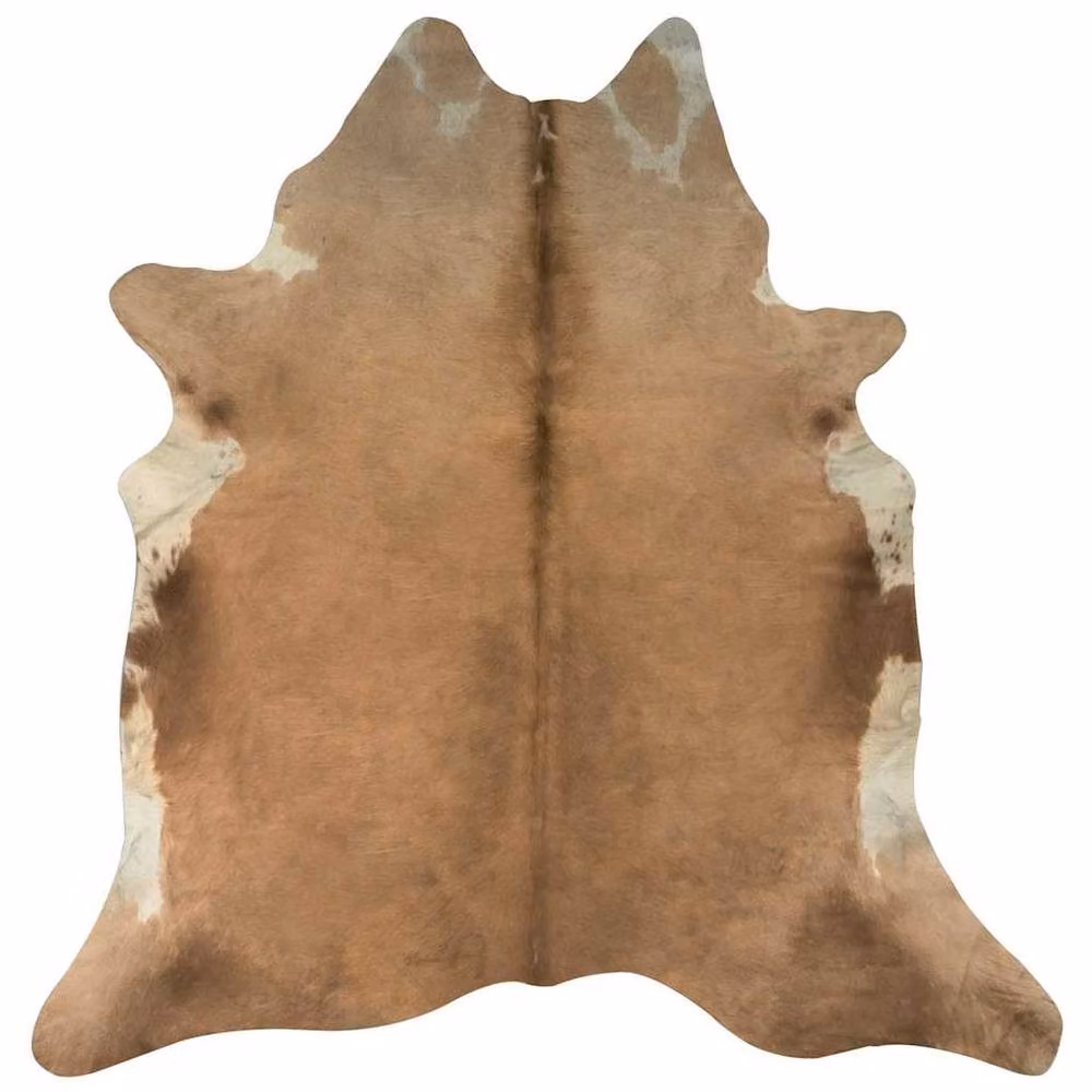 Berkfield Home Real Cowhide Rug in Brown and White, W: 180 cm, D: 220 cm
