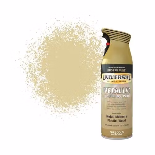 Rust-Oleum Universal Metallic Spray Paint, Gold, 400ml