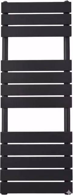 Bathroom Kingdom Queenstown Black Designer Flat Panel Heated Towel Rail W: 45 cm, H: 120 cm
