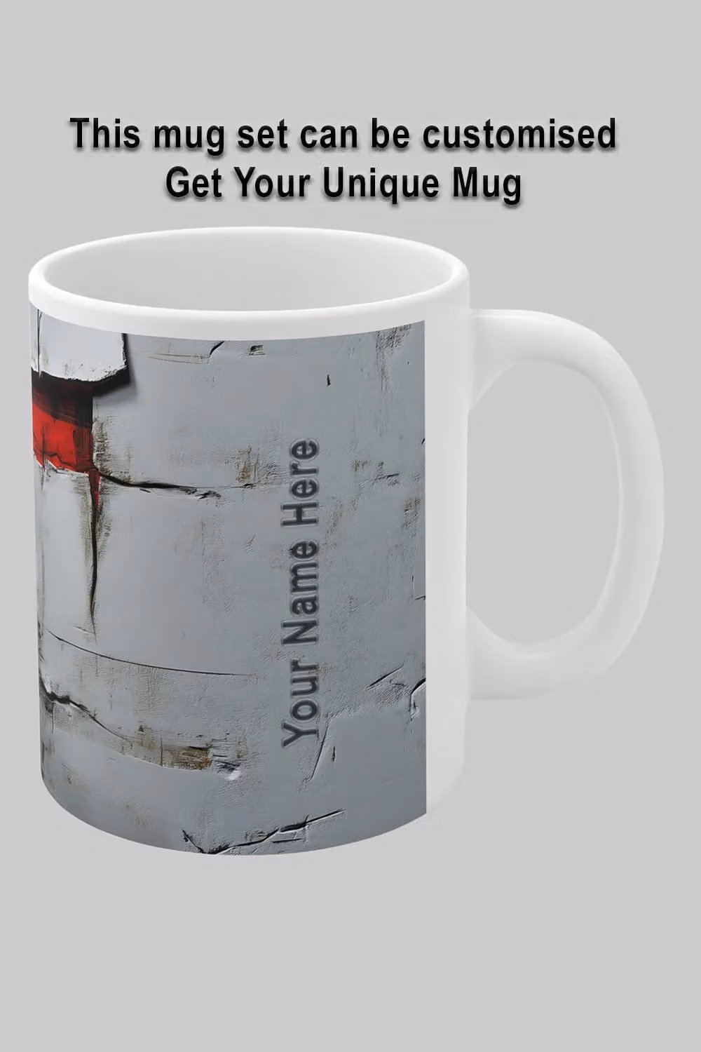 Simply Stunning Mugs Personalised Letter T and Name Ceramic Mug with Textured Red Plaid 3D Design in White and Red – 2