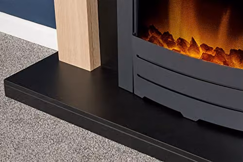 Adam Fires & Fireplaces Southwold Fireplace in Oak and Black with 43 Inch Colorado Electric Fire in Black – 3
