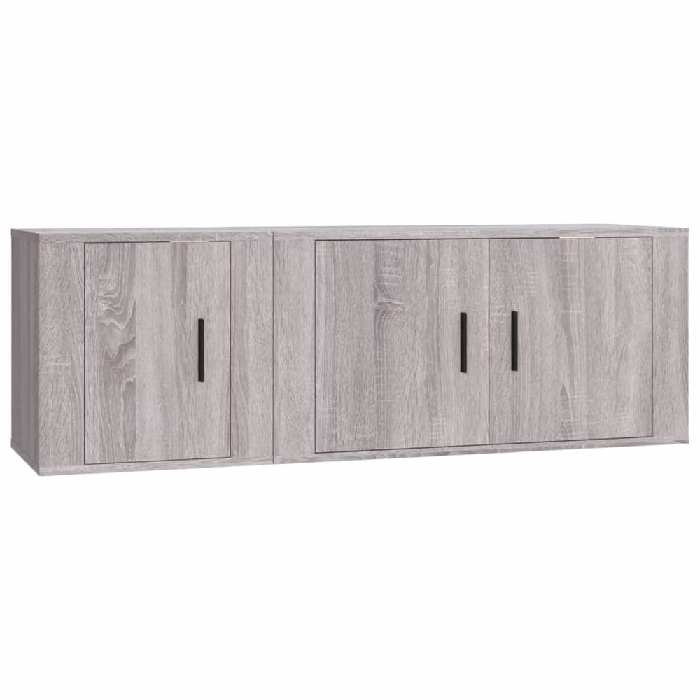 Berkfield Home Classic 2 Piece TV Cabinet Set in Grey Sonoma, MDF – 2