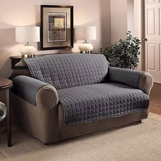 Velosso Water-Repellent and Stain-Resistant Microfibre Sofa Protector for 2 Seater Sofas in Anthracite Grey