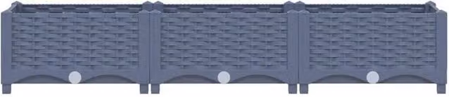 Berkfield Home Grey Polypropylene Raised Bed W/D/H: 120 x 40 x 23 cm