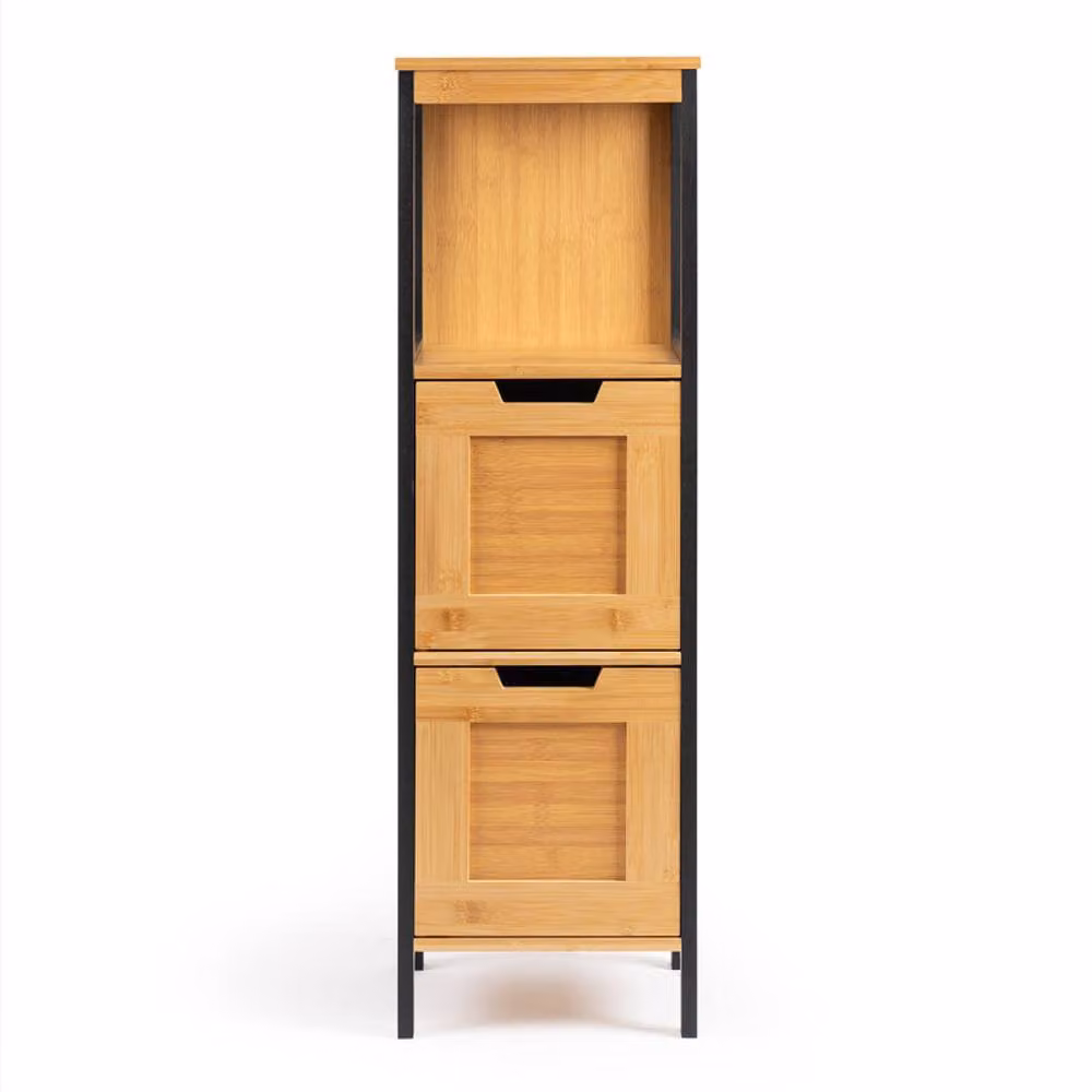 Scottish Everlastings Ltd Modern Freestanding Black and Natural Wood Bathroom Drawers – 2