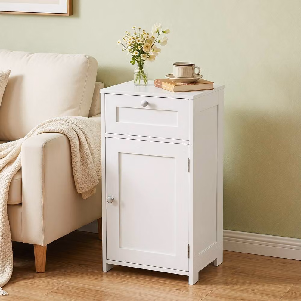 Costway White Freestanding Bathroom Storage Cabinet with Drawers and Shelves – 2