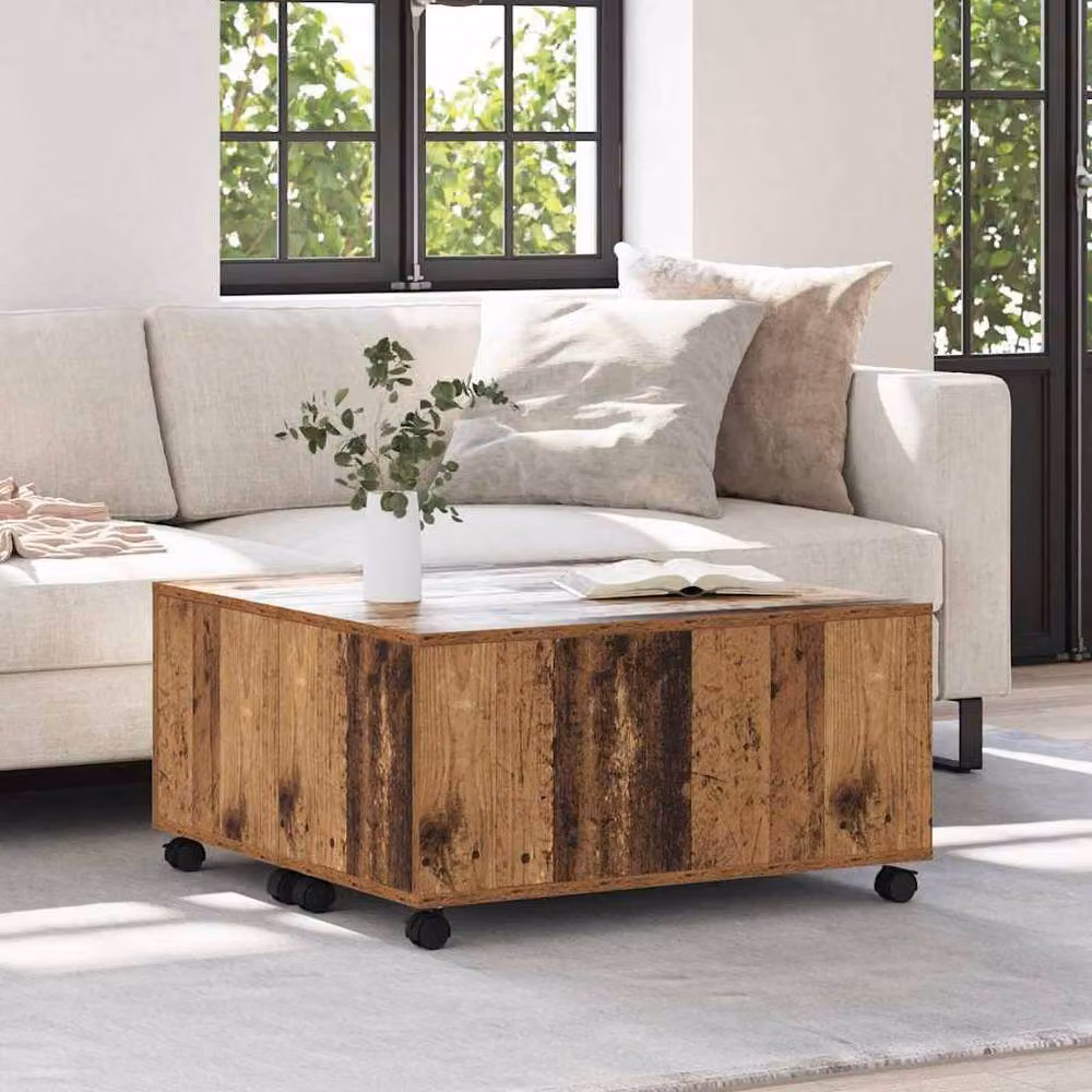 Berkfield Home Modern Square Coffee Table in Brown Engineered Wood, W/D/H: 75 x 75 x 38 cm – 4