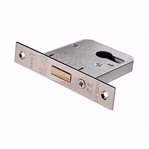 Loops Residential Euro Profile Mortise Deadlock Casing in Silver Nickel Plated, 78.5mm