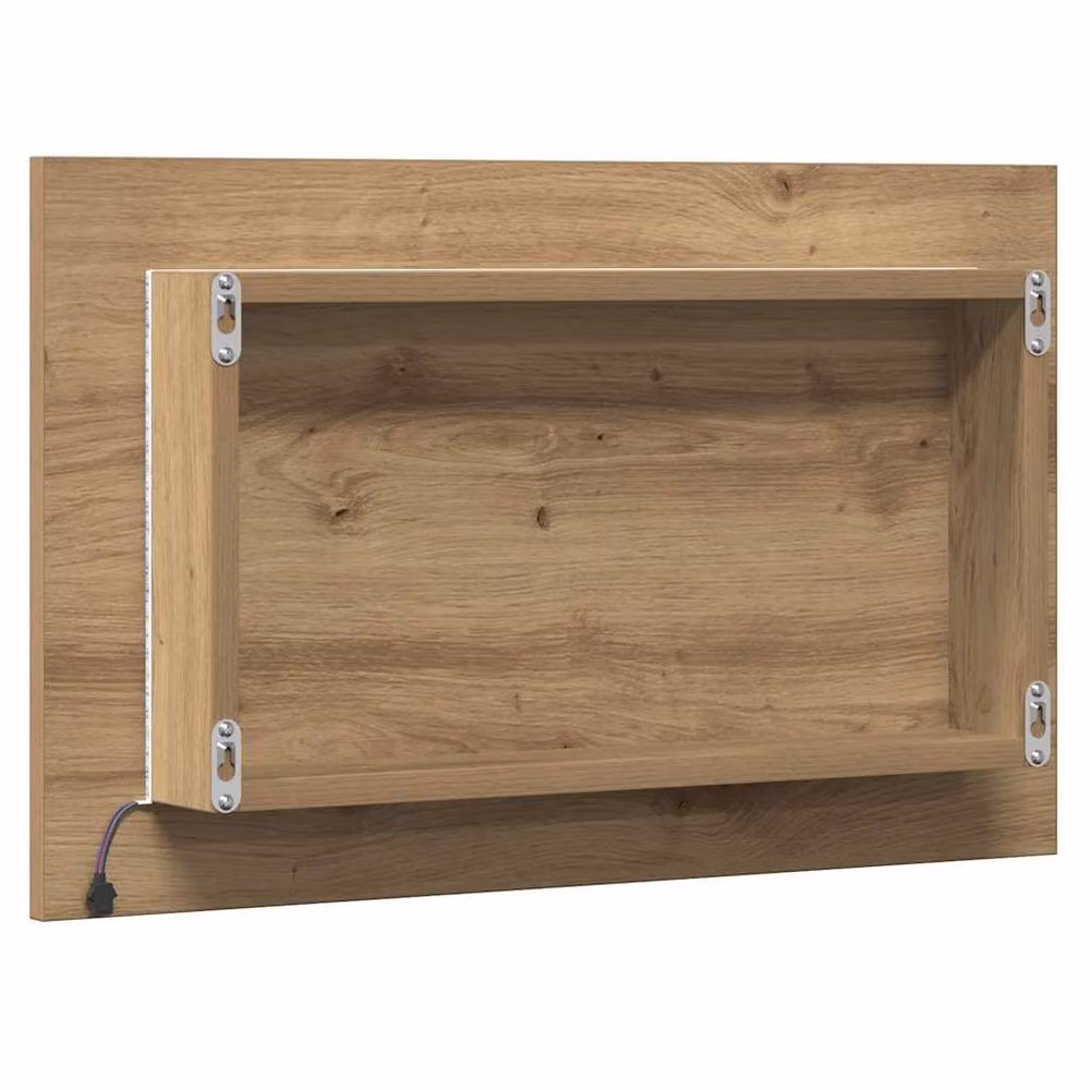 Berkfield Home LED Bathroom Mirror in Artisan Oak Brown, W: 60 cm, H: 38 cm, D: 8.5 cm – 3