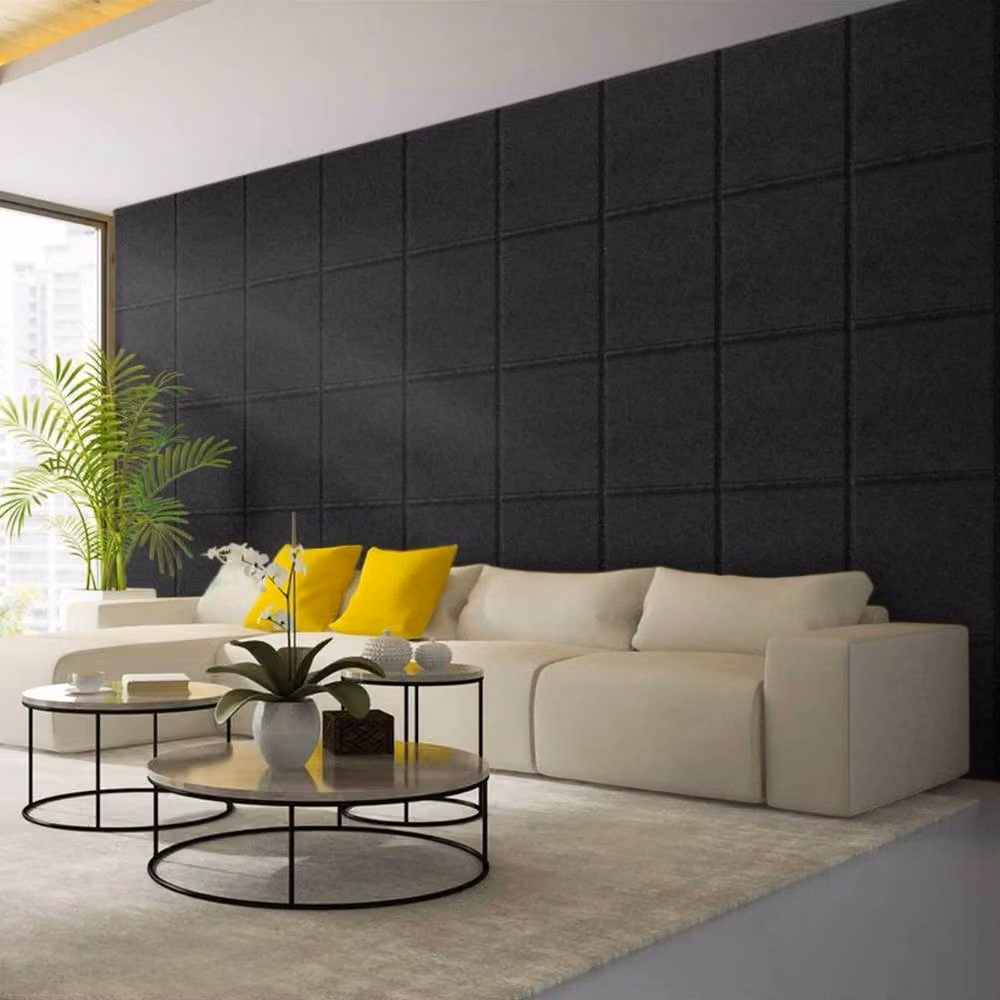 NESTLUNE 12-Pack Self Adhesive Acoustic Wall Panel Tiles in Black – 2