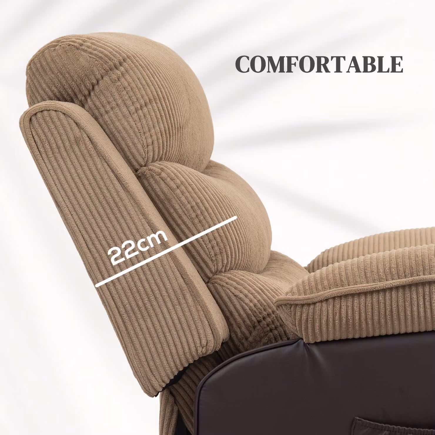 HOMCOM Brown Patchwork Design Oversized Electric Power Lift Recliner Armchair for Seniors – 6
