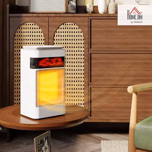 HOMCOM 1500W Ceramic Electric Fan Space Heater with 3 Modes, White – 2
