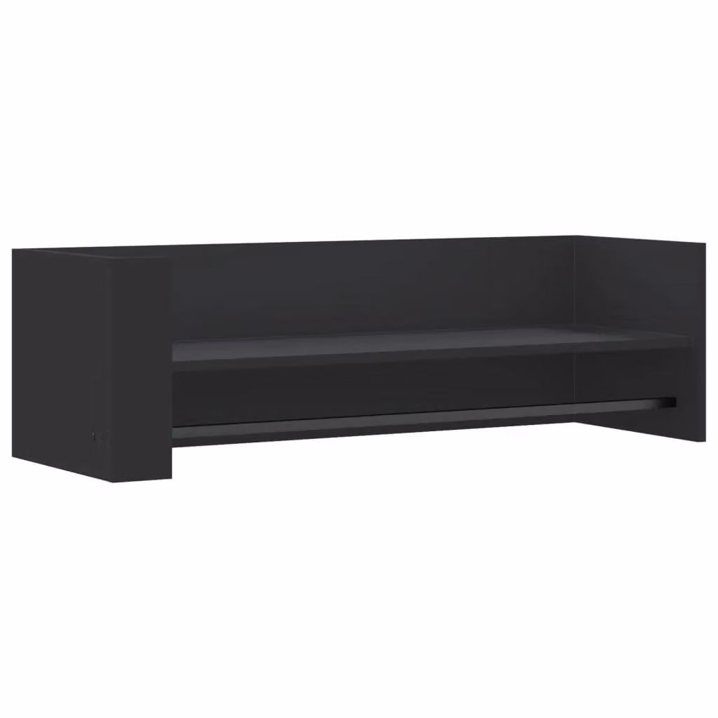 Berkfield Home Black Wall Mounted Cube Shelf with Hanging Rod and Back Panel, W: 100 cm, D: 30.5 cm, H: 30.5 cm – 2
