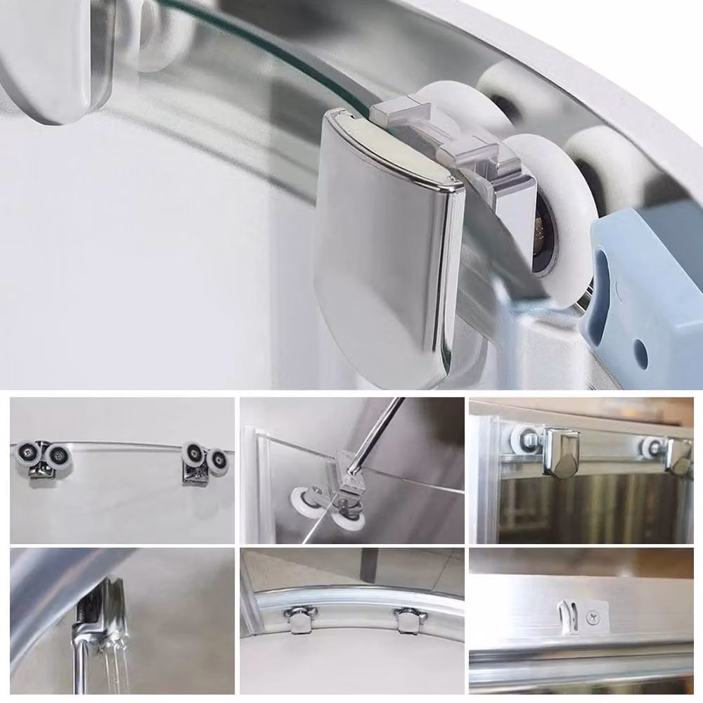 VOGREX 4-Piece Curved Shower Roller Replacement Set in Silver – 6