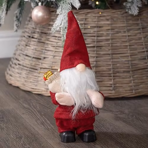 Samuel Alexander 35cm Battery Operated Musical Walking Christmas Gonk Decoration in Red – 1