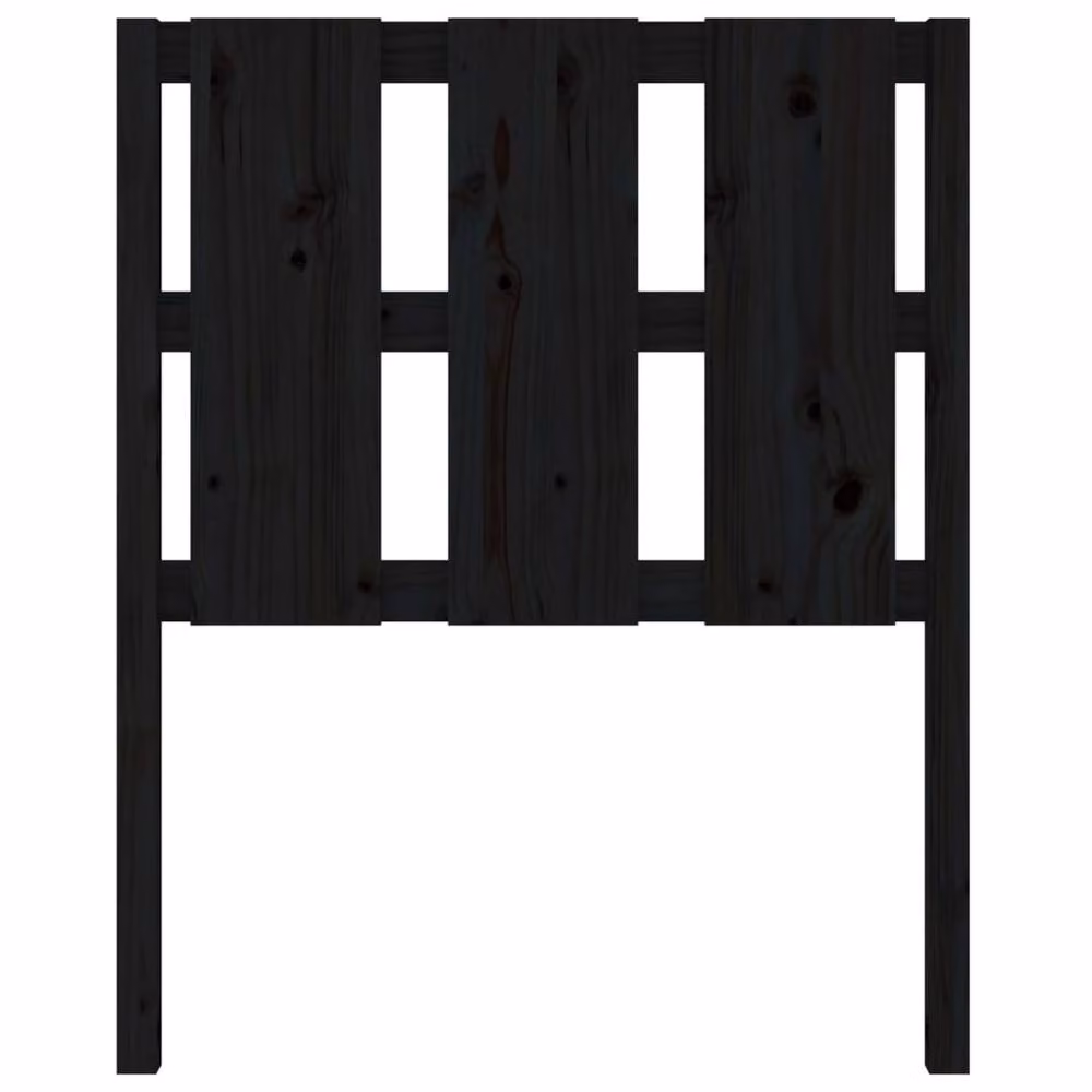 Berkfield Home Rustic Black Solid Pine Wood Bed Headboard W/D/H: 80.5 x 4 x 100 cm – 3