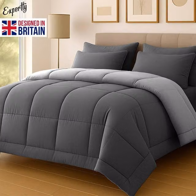 Pamposh 10.5 Tog Anti-Allergy Super King Duvet Quilt in Grey – 1