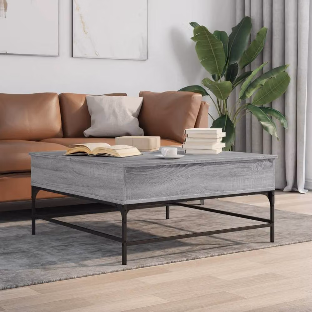 Berkfield Home Grey Sonoma Square Coffee Table with Lift Mechanism, W/D/H: 95 x 95 x 45 cm – 2