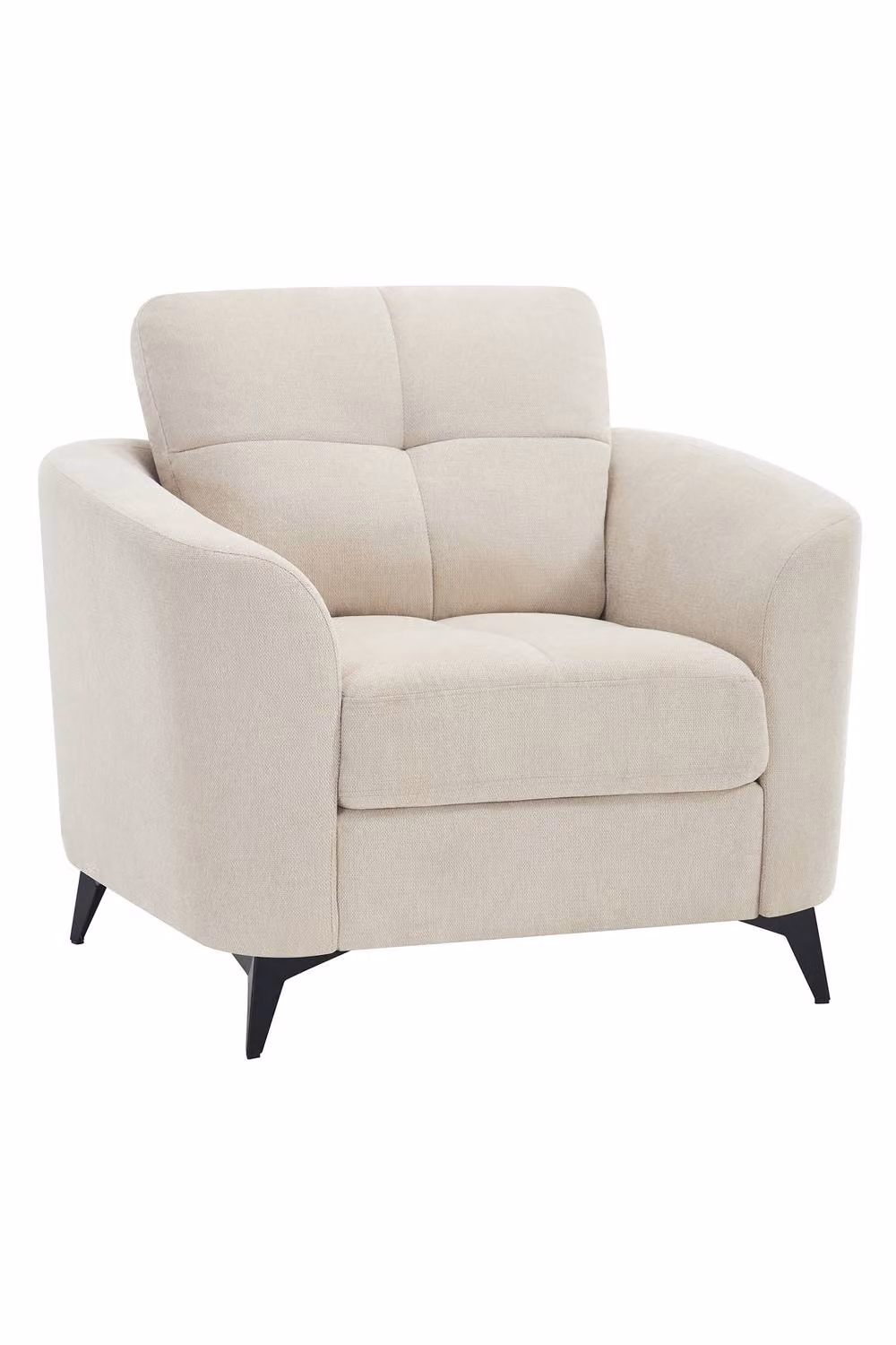 More4Homes Solna Scandi Style Fabric Lounge Chair in Beige with Armrests – 2