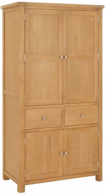 FORGEVIO Marbury Oak Double Kitchen Base Unit in Brown