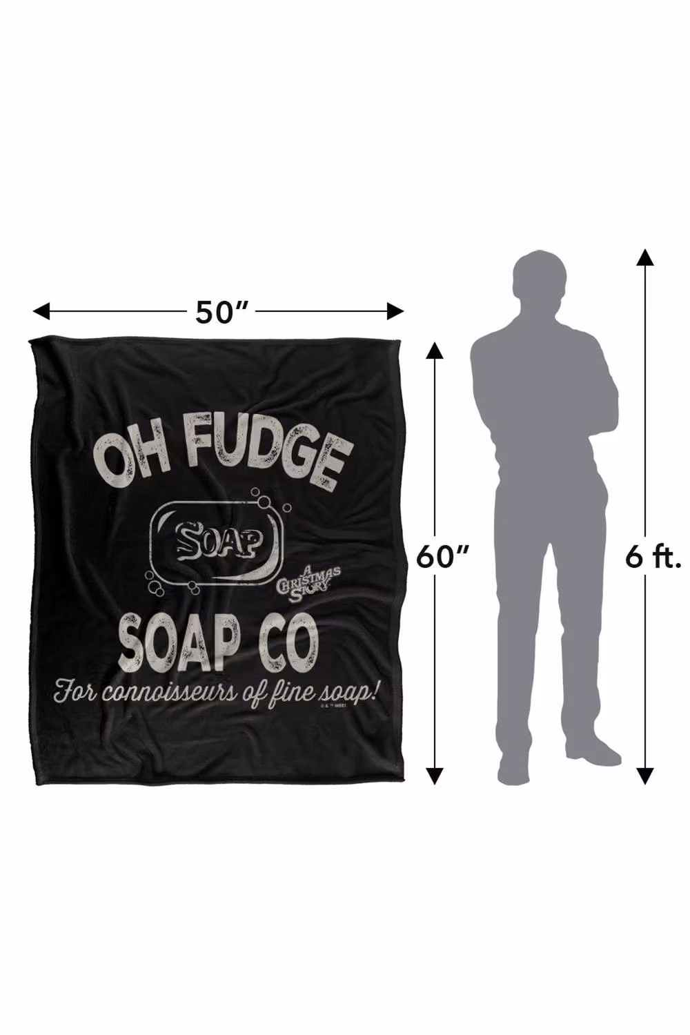 Warner Bros. A Christmas Story Oh Fudge Extra Large Fluffy Polyester Blanket in Multicolour and Black – 3