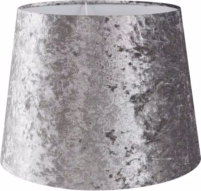 ValueLights Modern Tapered Cone Table Floor Lamp Shade in Silver Grey Velvet