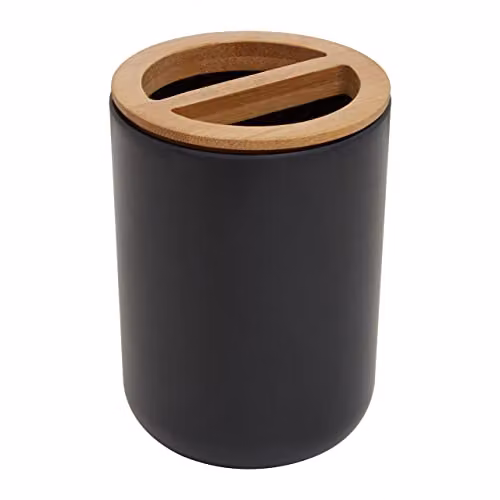 Orsina Black Bamboo Toothbrush Holder with Tumbler – 1