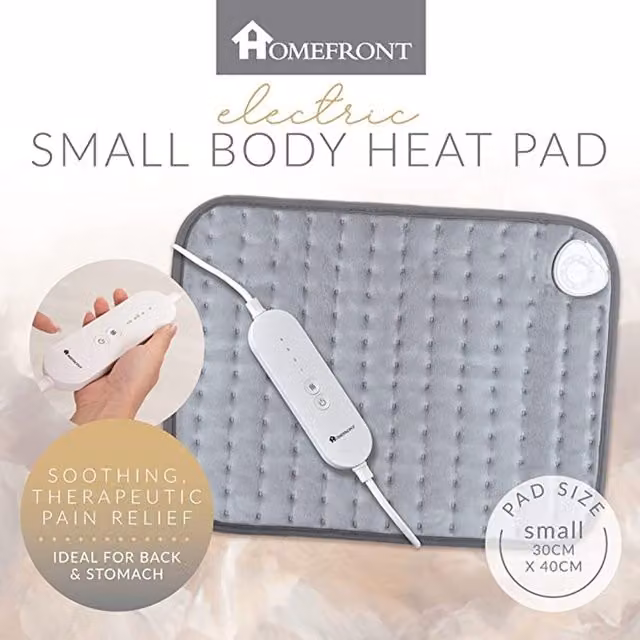 Homefront Luxurious Soft Electric Heat Pad in Grey with Rapid Heat Up and Auto Shut Off, 40 cm
