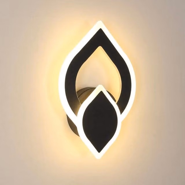 COMELY Modern Black LED Indoor Wall Lights with Warm White Up and Down Lighting
