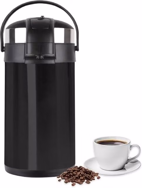 MantraRaj Black Insulated Stainless Steel Airpot Flask Thermos Carafe, 3 l