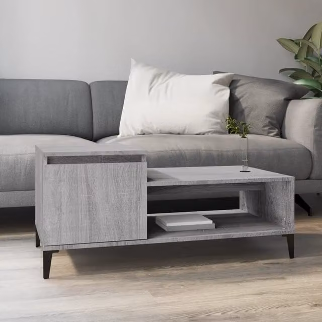 Berkfield Home Grey Sonoma Coffee Table, W/D/H: 100 x 50 x 45 cm